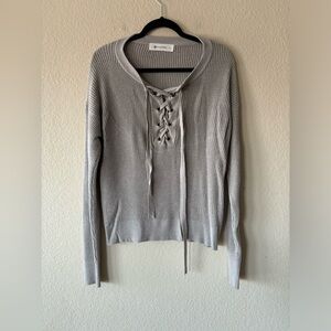 Impeccable Pig‎ Cozy Lace Up Sweater L